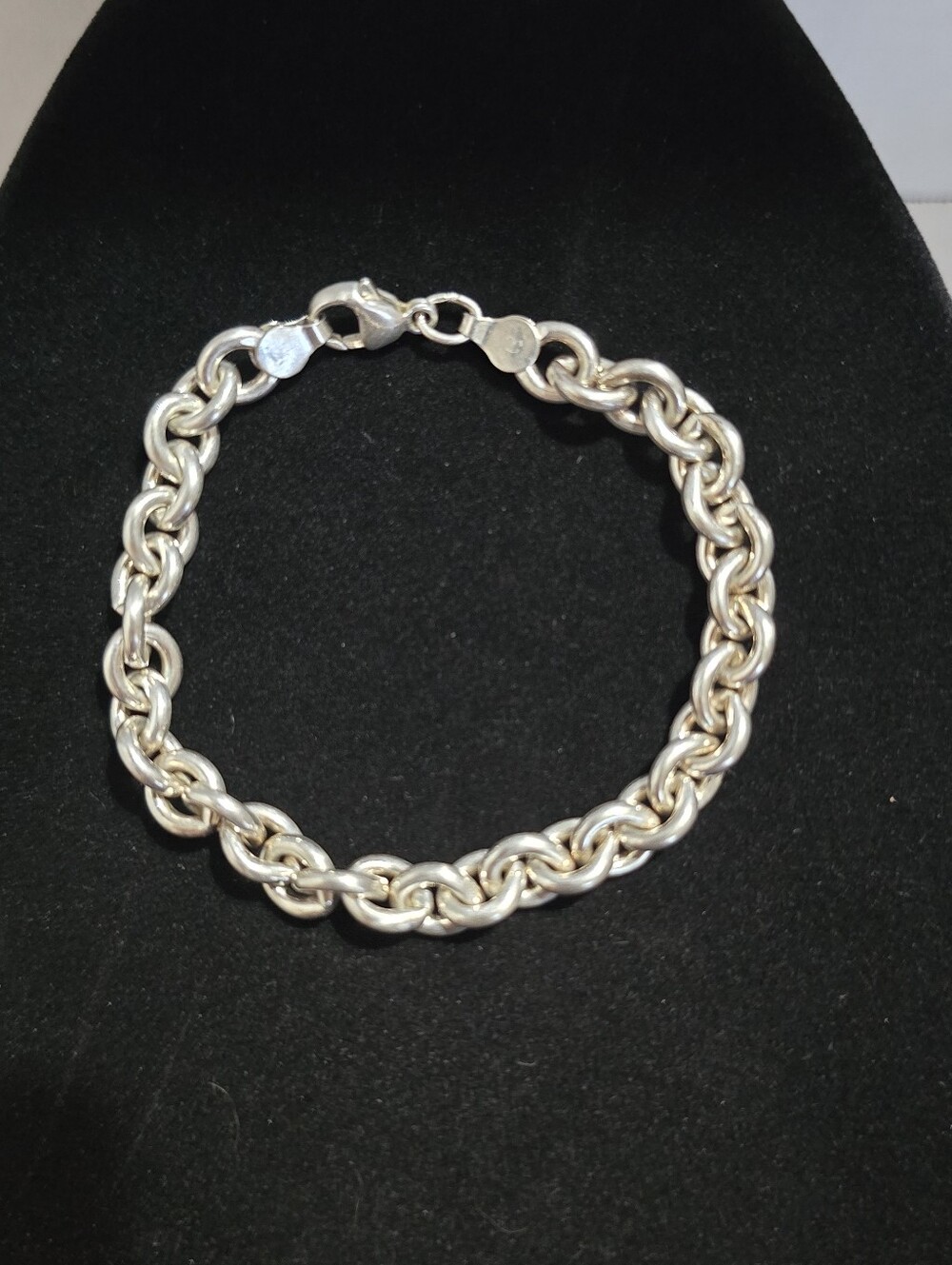 Vintage Jewelry Concepts  Sterling Silver Round Link Charm Bracelet 7.5 Inch